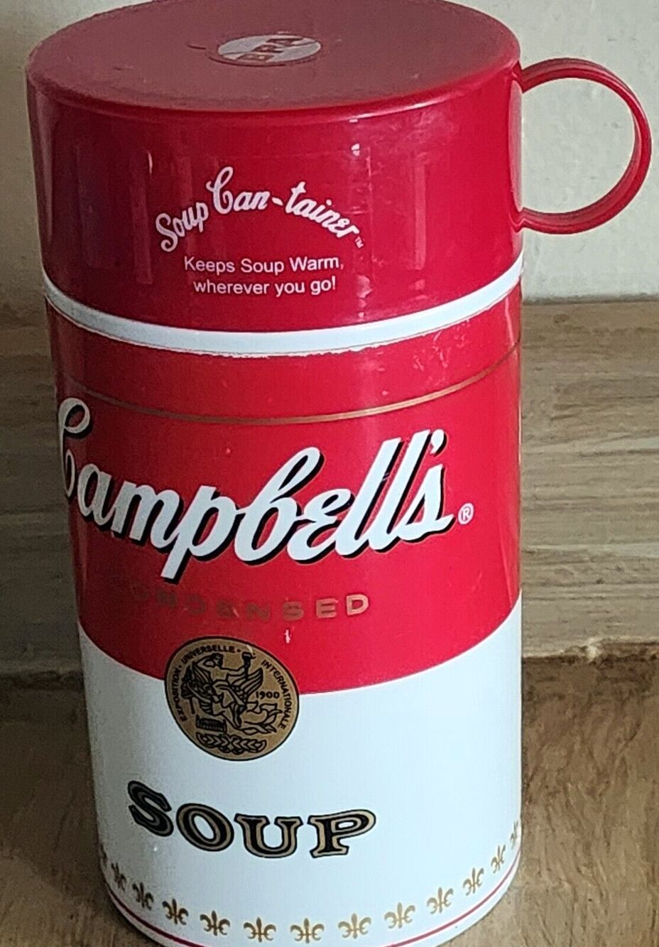 1998 Campbells Soup Container Lunchbox Insulated Plastic Thermos 11.5 Oz Vintage